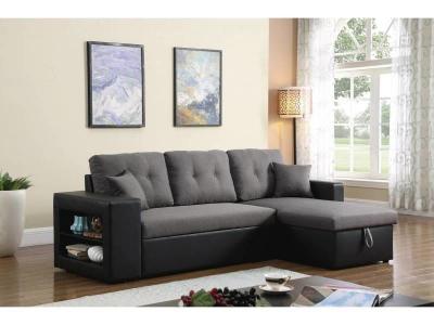 HABITAT ET JARDIN canap&eacute; d'angle convertible/r&eacute;versible axel - 3 places - noir/gris 