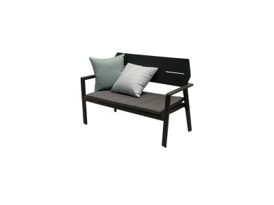 MEUBLETMOI Canap&eacute; de jardin 2 places en aluminium gris anthracite - CANCUN