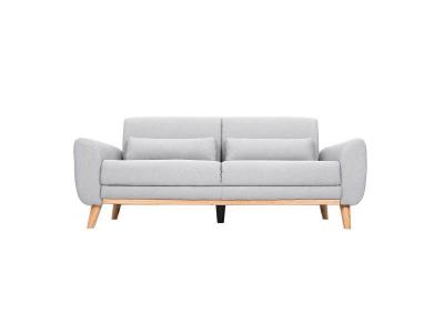 MILIBOO Canap&eacute; scandinave 3 places en tissu gris clair et bois clair EKTOR