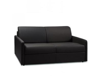 ITALIAN SPIRIT Canap&eacute; express SUN EDITION Cuir et PU Cayenne noir 140 cm matelas 16 cm