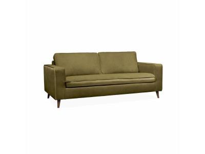 SWEEEK Canap&eacute; lit 3 places matelas 12cm en polyester et nylon vert olive