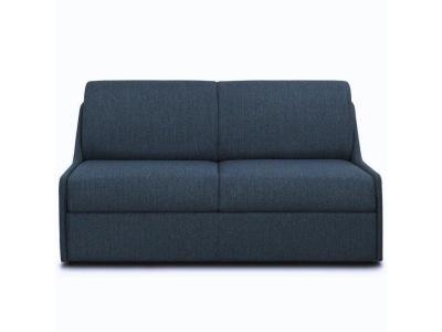 ITALIAN SPIRIT Canap&eacute; lit ristretto express compact 140cm matelas 16cm tissu tweed bleu nuit
