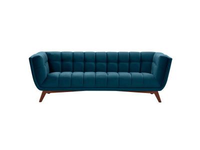 RENDEZ VOUS DECO Canap&eacute; Mona 3 places en velours bleu fonc&eacute;