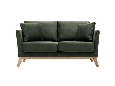MILIBOO  Canap&eacute; scandinave 2 places d&eacute;houssable effet velours kaki OSLO 