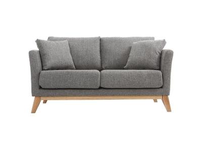 MILIBOO  - Canap&eacute; scandinave 2 places d&eacute;houssable gris clair et bois OSLO
