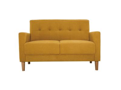 MILIBOO  - Canap&eacute; scandinave 2 places effet velours jaune moutarde MOON