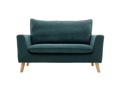 MILIBOO  Canap&eacute; scandinave 2 places effet velours bleu canard JONAS 