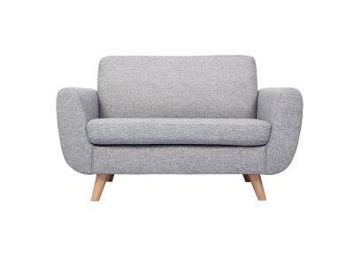 MILIBOO Canap&eacute; scandinave 2 places gris et h&eacute;v&eacute;a massif PURE - Gris clair