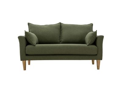 MILIBOO  Canap&eacute; scandinave 2 Places en Tissu Kaki et Bois Clair Kate