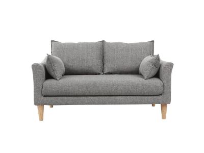 MILIBOO  Canap&eacute; scandinave 2 Places en Tissu Gris et Bois Clair Kate