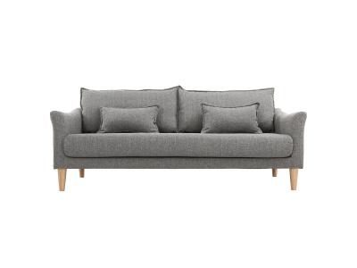 MILIBOO Canap&eacute; scandinave 3 places en tissu gris et bois clair KATE