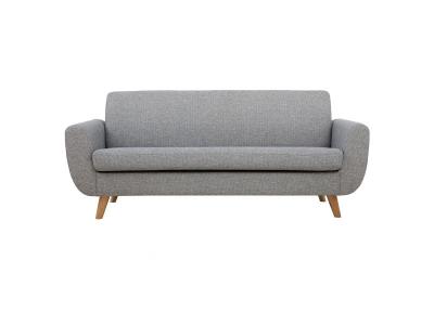 MILIBOO Canap&eacute; scandinave 3 places en tissu gris clair et bois clair PURE