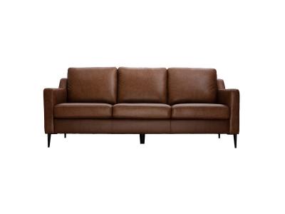 MILIBOO  Canap&eacute; cuir design 3 places marron OXMO - cuir de buffle 