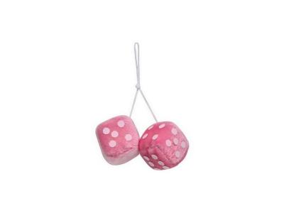GENERIQUE CARPOINT Jeu de 2 d&eacute;s en peluche &agrave; suspendre - rose 0510085