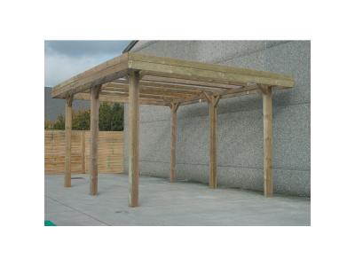 SOLID  Carport Double en Bois Autoclave pour Camping Car (506x606cm)