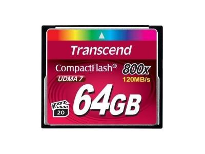 TRANSCEND  - Carte m&eacute;moire flash - 64 Go - 800x - CompactFlash 