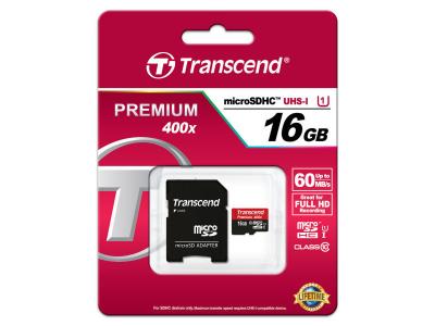 TRANSCEND  - carte m&eacute;moire flash - 16 Go - microSDHC