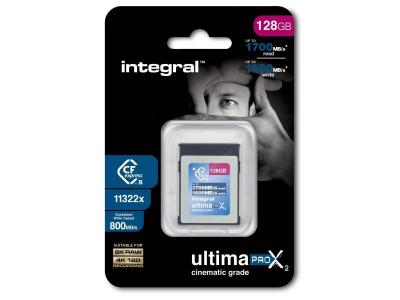 INTEGRAL  cartes cfexpress 128 go ultimapro x2 cinematic 1600w/800r
