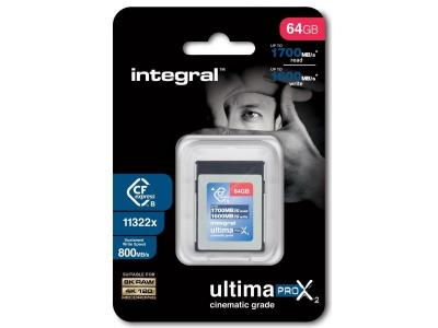 INTEGRAL  cartes cfexpress 64 go ultimapro x2 cinematic 1600w/800r