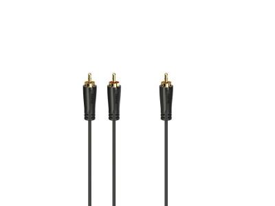HAMA Cble de subwoofer, fich. Rca mle - 2 fich. Rca mles, dor&eacute;, 5,0 m