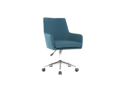 Miliboo - Fauteuil de bureau design tissu bleu canard SHANA