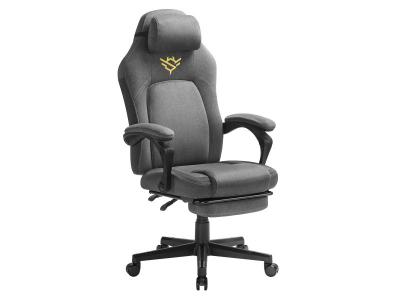 SONGMICS HOME Chaise de bureau ergonomique avec repose-pieds, gris tourterelle 