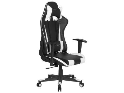 BELIANI  - Chaise de bureau noire et blanche GAMER