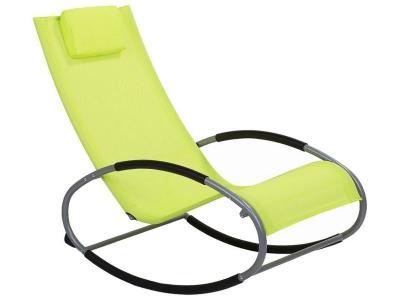BELIANI Chaise longue &agrave; bascule vert citron campo 170902