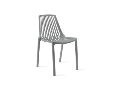 OVIALA Chaise de jardin ajour&eacute;e en plastique gris - Gris