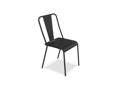 OVIALA Chaise de jardin bistrot - 44 x 49 x 83,5 cm - Acier -  - Gris