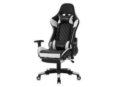 ML DESIGN ML-Design Chaise de Gaming avec Repose-pieds, Blanc, Similicuir, Chaise de Bureau