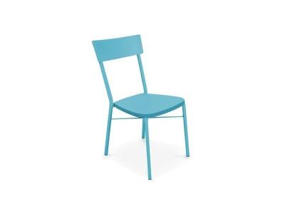OVIALA Chaise de jardin bistrot - 49 x 56 x 85 cm - Acier -  - Bleu