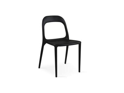 OVIALA Chaise en plastique de jardin noir -  