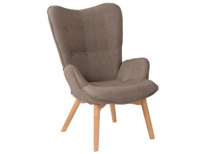 Chaise Lounge Durham en Tissu -Si&egrave;ge Taupe
