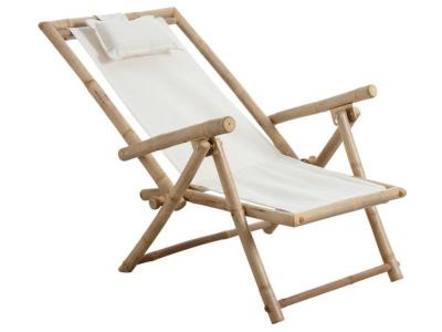 AUBRY GASPARD Chaise relax pliante en bambou 107 x 57 x 82 cm