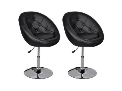 Chaises de bar 2 pcs Noir Similicuir Vidaxl Noir