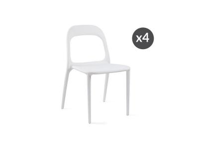 OVIALA Lot de 4 chaises de jardin empilables en plastique