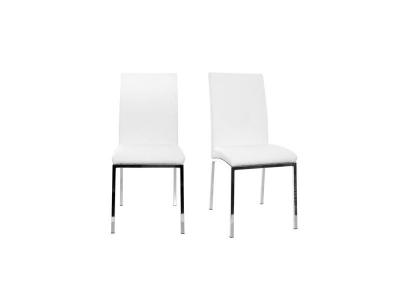 Miliboo Chaises design blanc et acier chrom&eacute; (lot de 2) SIMEA