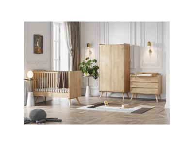 VOX Chambre b&eacute;b&eacute; : Trio - lit b&eacute;b&eacute; 60x120 commode armoire naturel