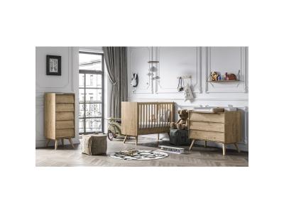 VOX Chambre b&eacute;b&eacute; : Trio - lit b&eacute;b&eacute; 60x120 commode chiffonnier naturel