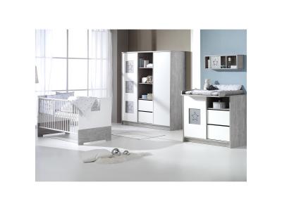 SCHARDT  Ensemble lit b&eacute;b&eacute; armoire 2 portes Eco Star