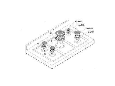 BOSCH  - chapeau de bruleur pour cuisiniere 00184095
