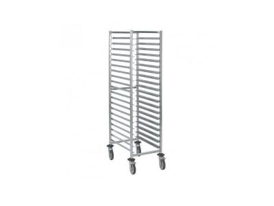 MATERIEL CH PRO Chariot &agrave; glissi&egrave;res euronorme 600x400mm 20 niveaux Tournus - Inox