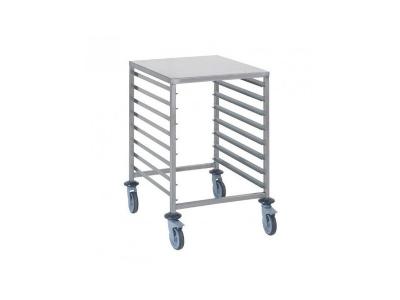 MATERIEL CH PRO Chariot &agrave; glissi&egrave;res GN 2/1 8 niveaux avec tablette Tournus - Inox