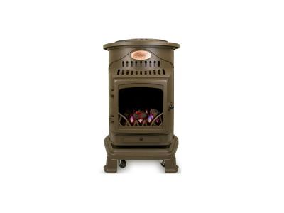 UNIVERSAL INNOVATIONS Po&ecirc;le &agrave; gaz en fonte v&eacute;ritable 3,4 kW Marron Miel Effet po&ecirc;le &agrave; bois Chauffage d'appoint UNIVERSAL