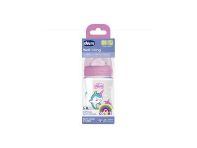 CHICCO  Biberon Bien-&Ecirc;tre D&eacute;bit Lent +0m Rose 150ml