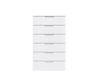 Meubletmoi - Chiffonnier commode blanc laqu&eacute; 6 tiroirs - pure - Blanc