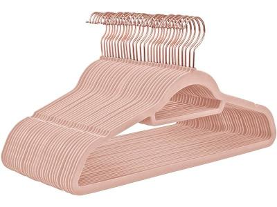 HELLOSHOP26 Lot de 30 cintres en velours antid&eacute;rapants rose clair 12_0000421