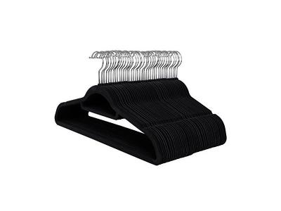 SONGMICS Cintres  Lot de 50, Crochet pivotant &agrave; 360&deg; Noir CRF50B