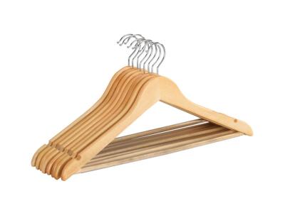 WENKO Lot de 8 Cintres Bois, Eco naturel